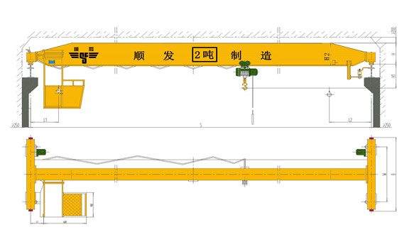 2吨/2t单梁桥式起重机（2吨天车、2吨行吊、2吨行车）