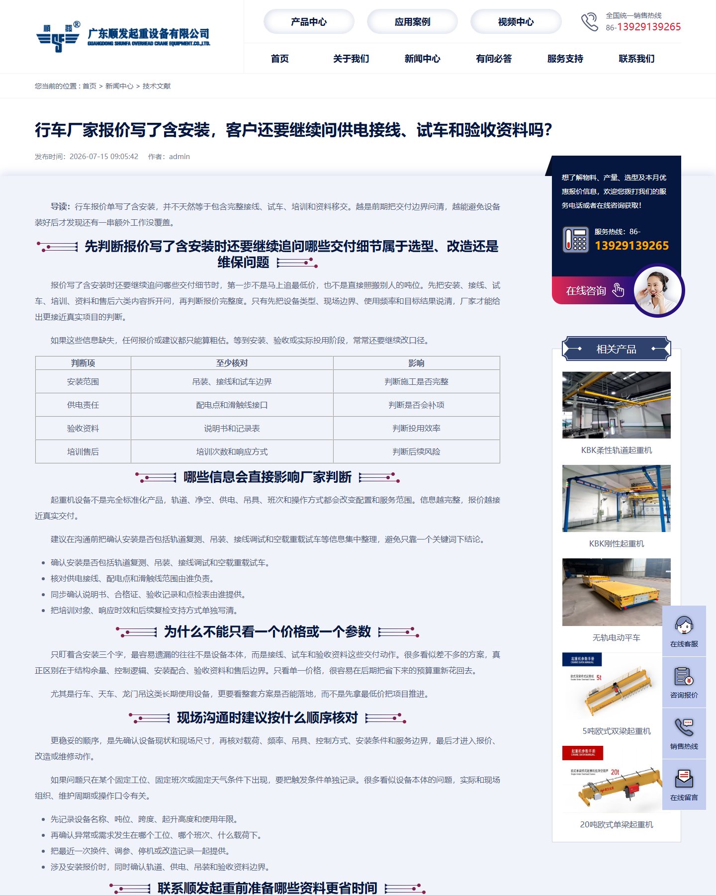 桥机技术文章公开页面截图一